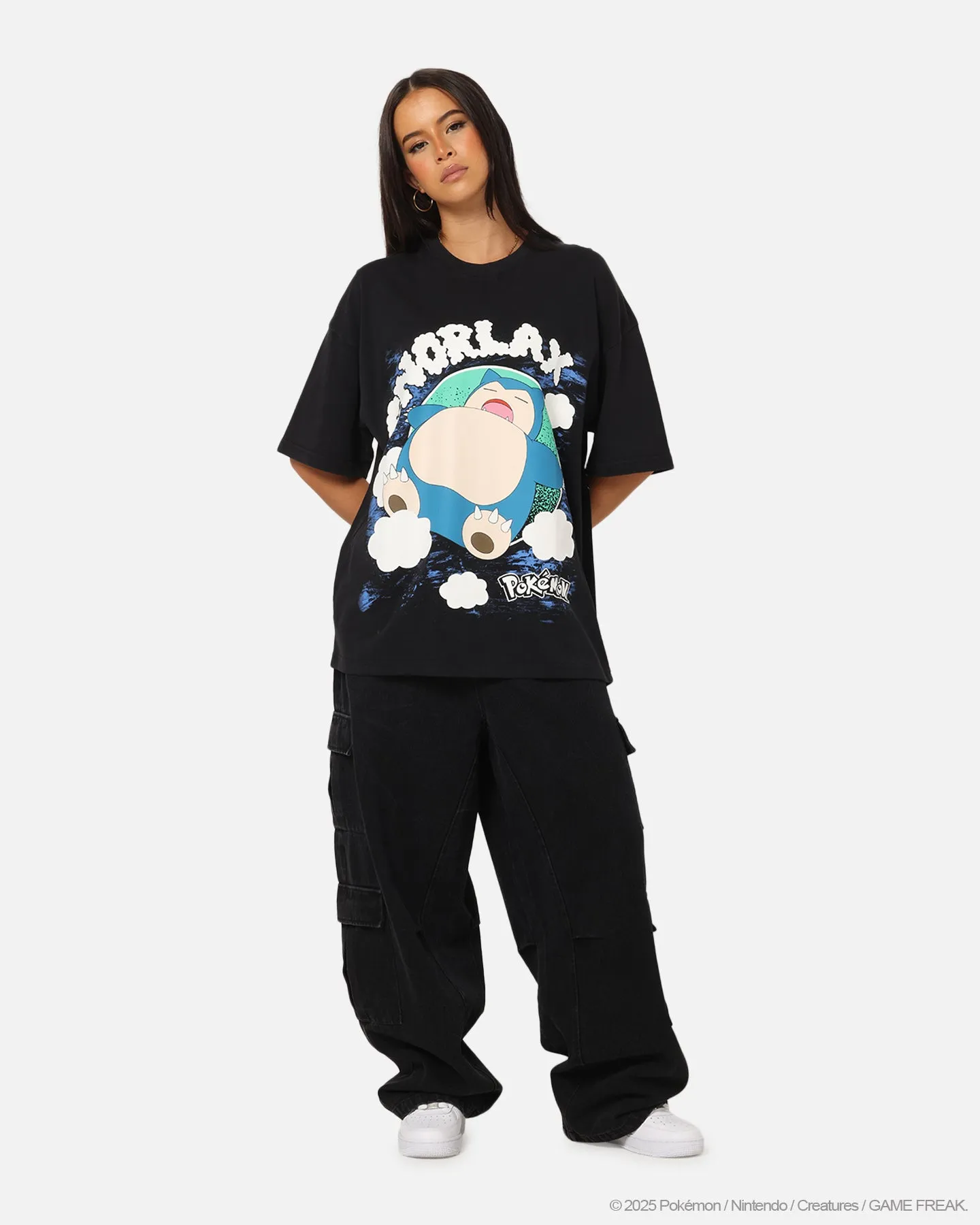 The Pokémon Collection By 73 Studio Snorlax Vintage T-Shirt Off Black sold by Culture Kings product image thumbnail 5