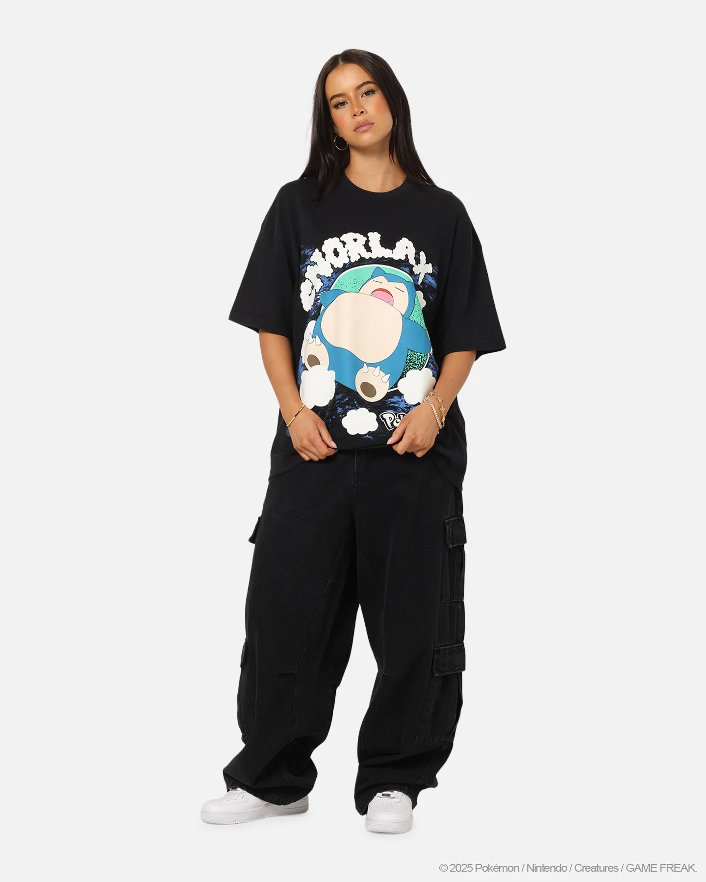 The Pokémon Collection By 73 Studio Snorlax Vintage T-Shirt Off Black sold by Culture Kings product image thumbnail 3