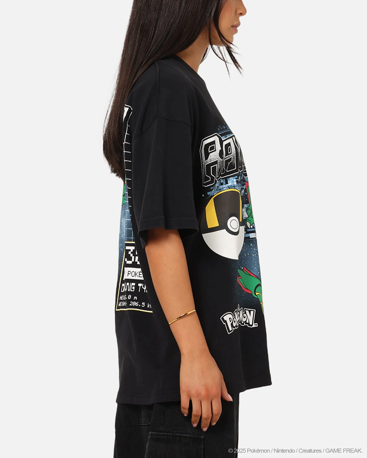 The Pokémon Collection By 73 Studio Rayquaza Vintage T-Shirt Off Black sold by Culture Kings product image thumbnail 5