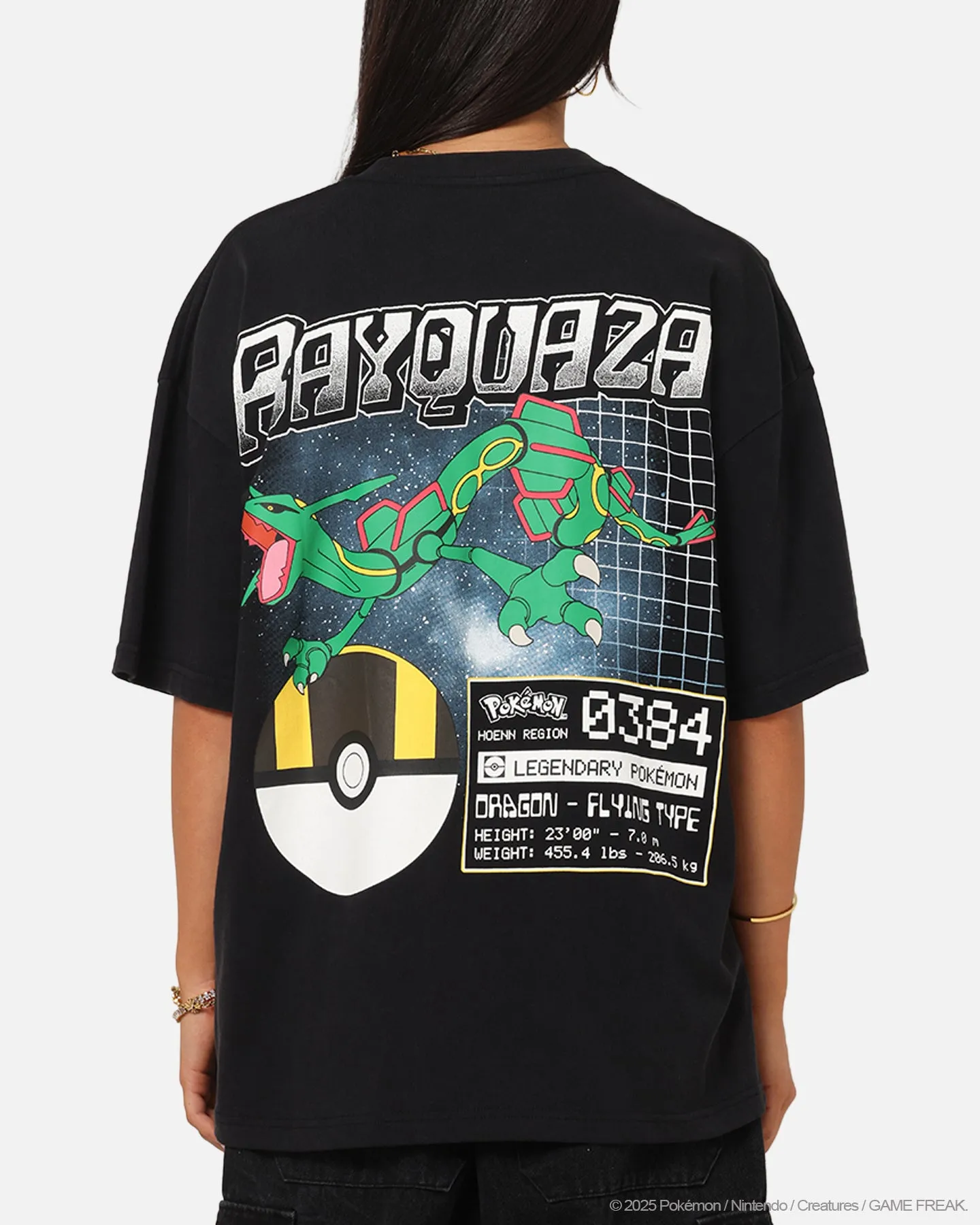 The Pokémon Collection By 73 Studio Rayquaza Vintage T-Shirt Off Black sold by Culture Kings product image thumbnail 2