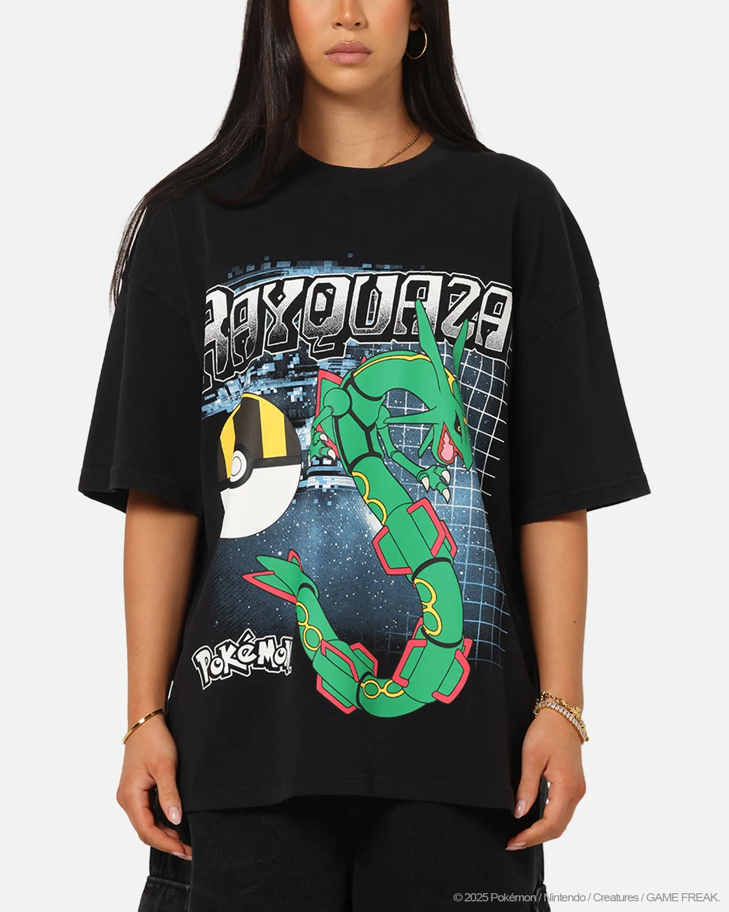 The Pokémon Collection By 73 Studio Rayquaza Vintage T-Shirt Off Black sold by Culture Kings