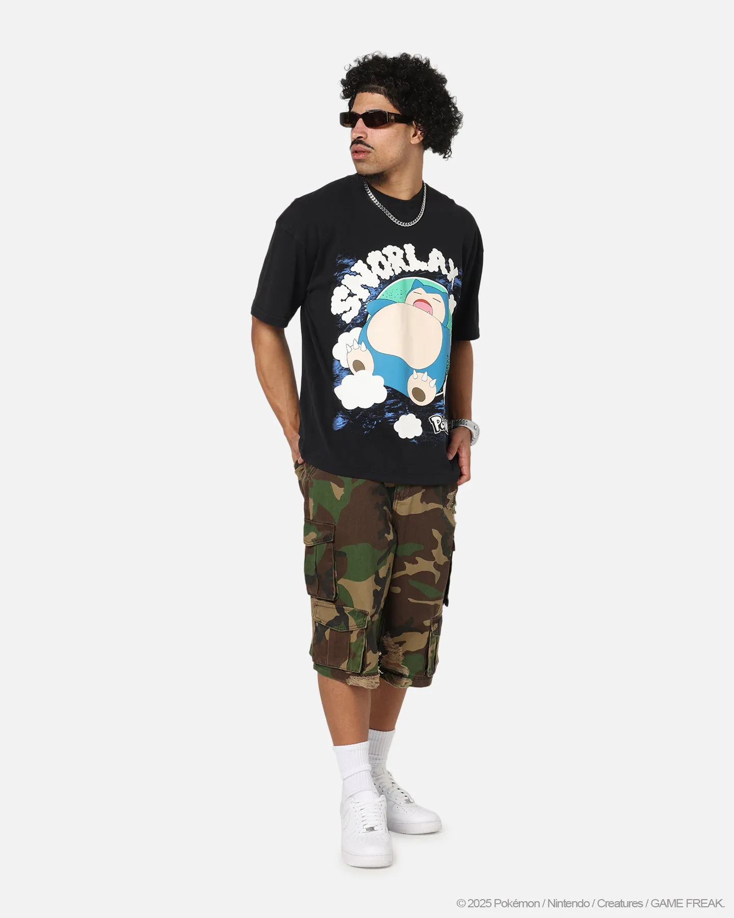 The Pokémon Collection By 73Studio Snorlax Vintage T-Shirt Off Black sold by Culture Kings product image thumbnail 3