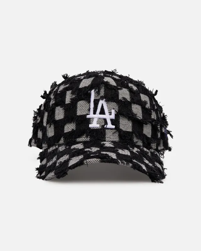 New Era Los Angeles Dodgers 'Frayed Checkerboard' 9FORTY A-Frame Snapback Black/Grey sold by Culture Kings