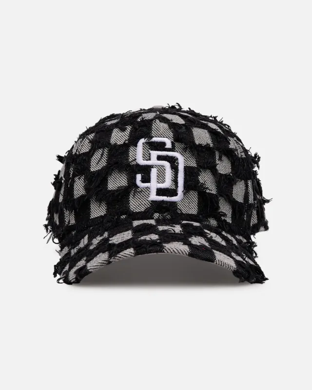 New Era San Diego Padres 'Frayed Checkerboard' 9FORTY A-Frame Snapback Black/Grey sold by Culture Kings