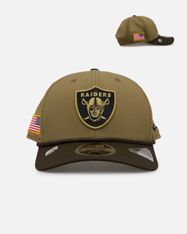 New Era Las Vegas Raiders 'Salute' 9SEVENTY Snapback Olive made by New Era