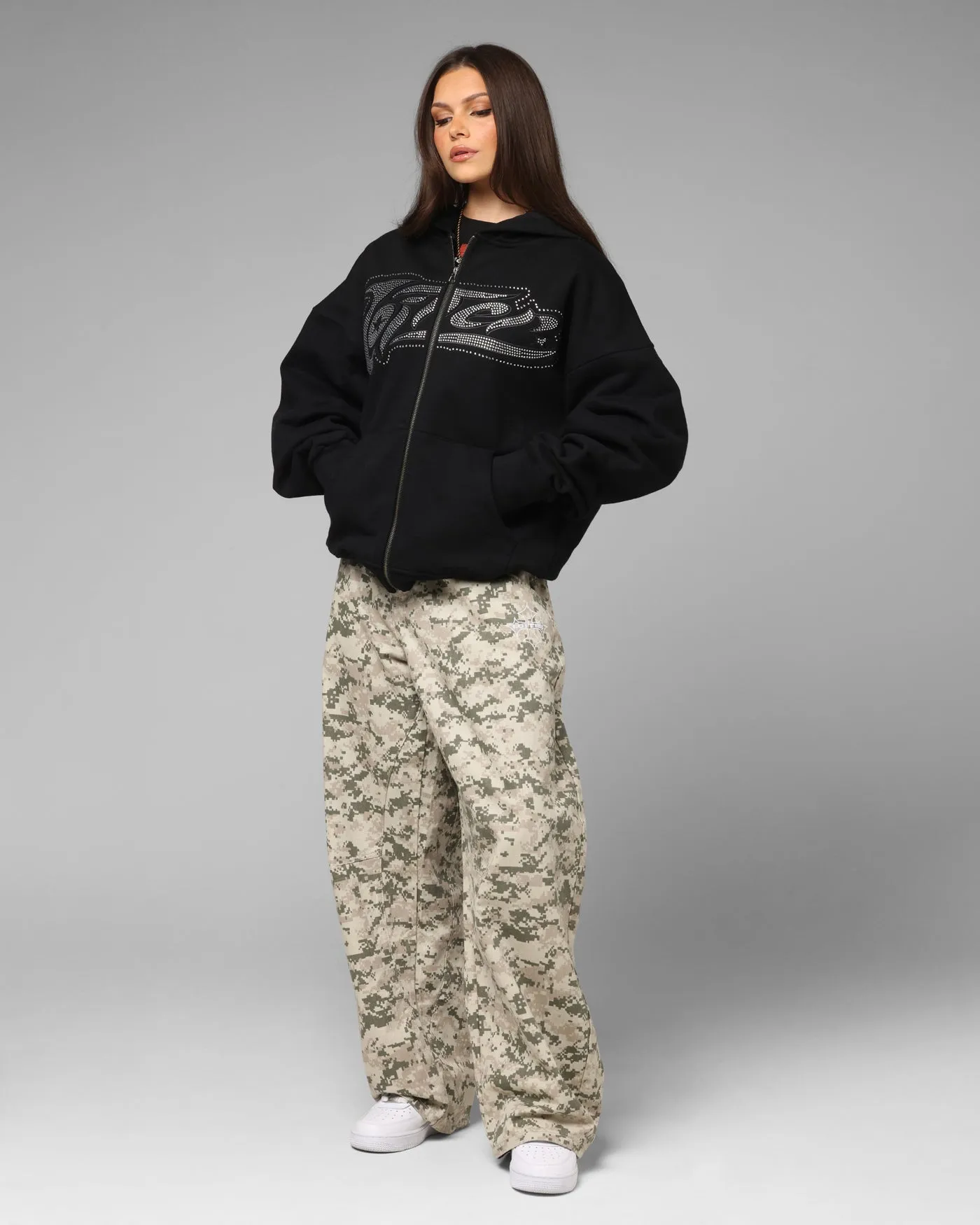 Loiter Weezy Rhinestone Zip Hoodie Black sold by Culture Kings product image thumbnail 3