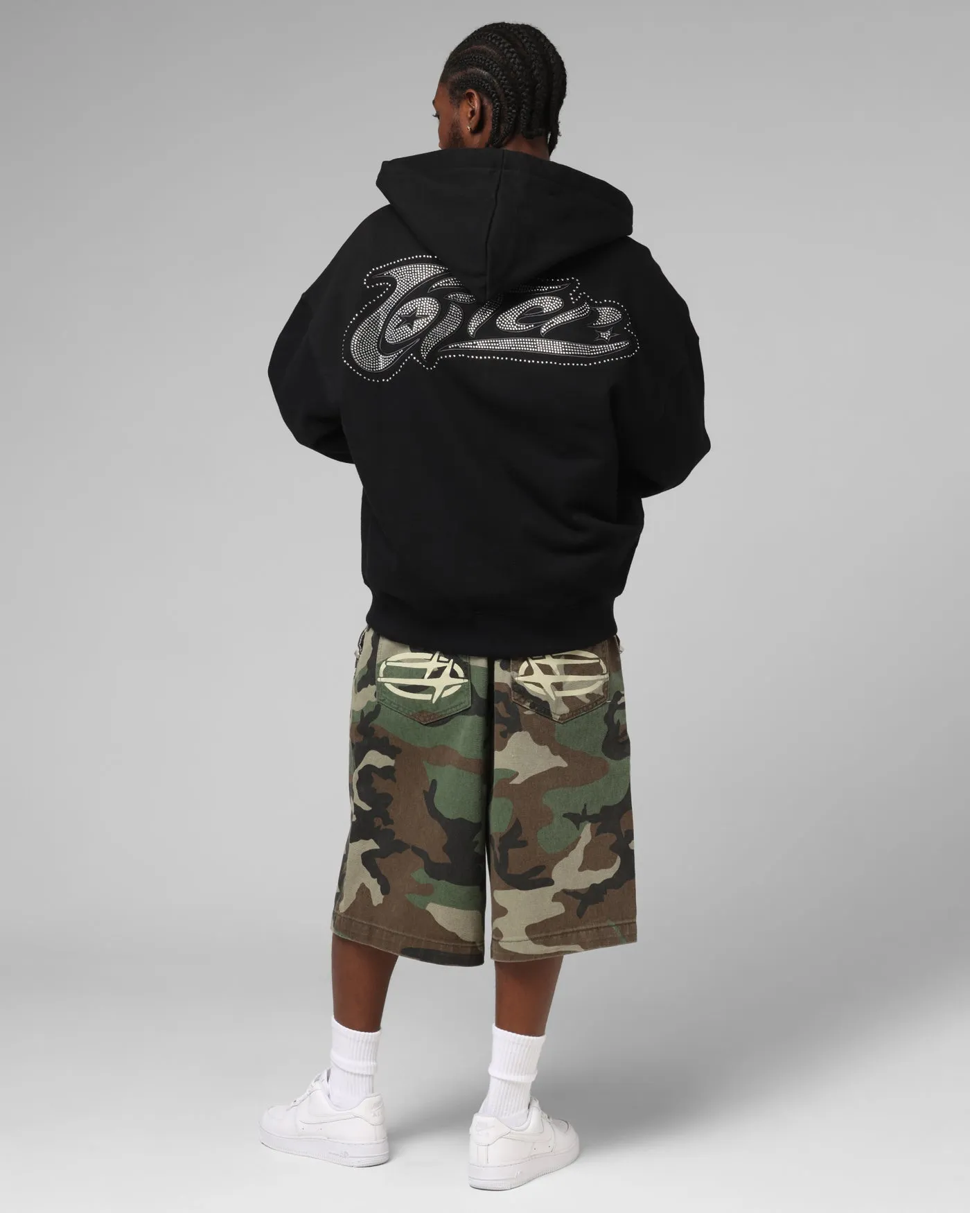 Loiter Silicone Rhinestone Zip Hoodie Black sold by Culture Kings product image thumbnail 4