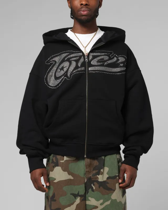 Loiter Silicone Rhinestone Zip Hoodie Black sold by Culture Kings