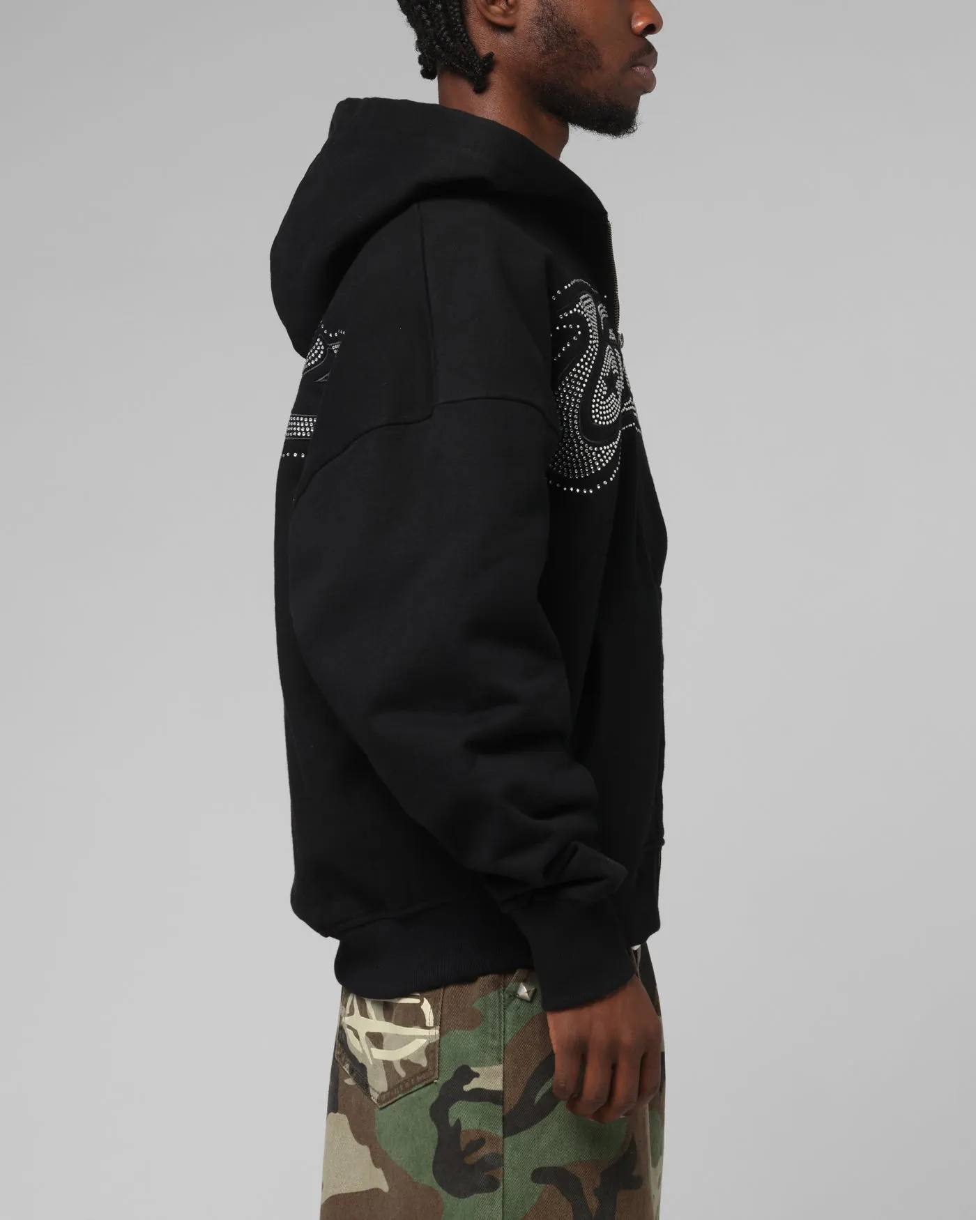 Loiter Silicone Rhinestone Zip Hoodie Black sold by Culture Kings product image thumbnail 5