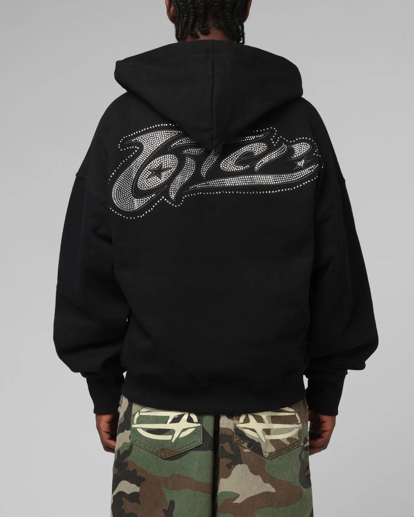 Loiter Silicone Rhinestone Zip Hoodie Black sold by Culture Kings product image thumbnail 2