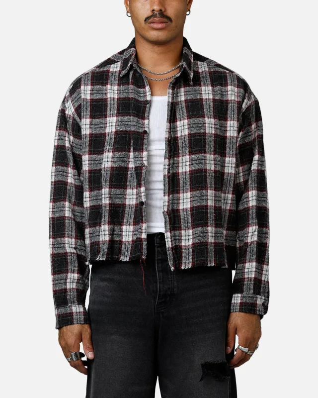 MNML Washed Cropped Flannel Shirt Black/White sold by Culture Kings
