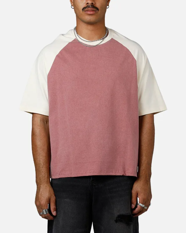 MNML Contrast Raglan T-Shirt Burgundy/Off White sold by Culture Kings