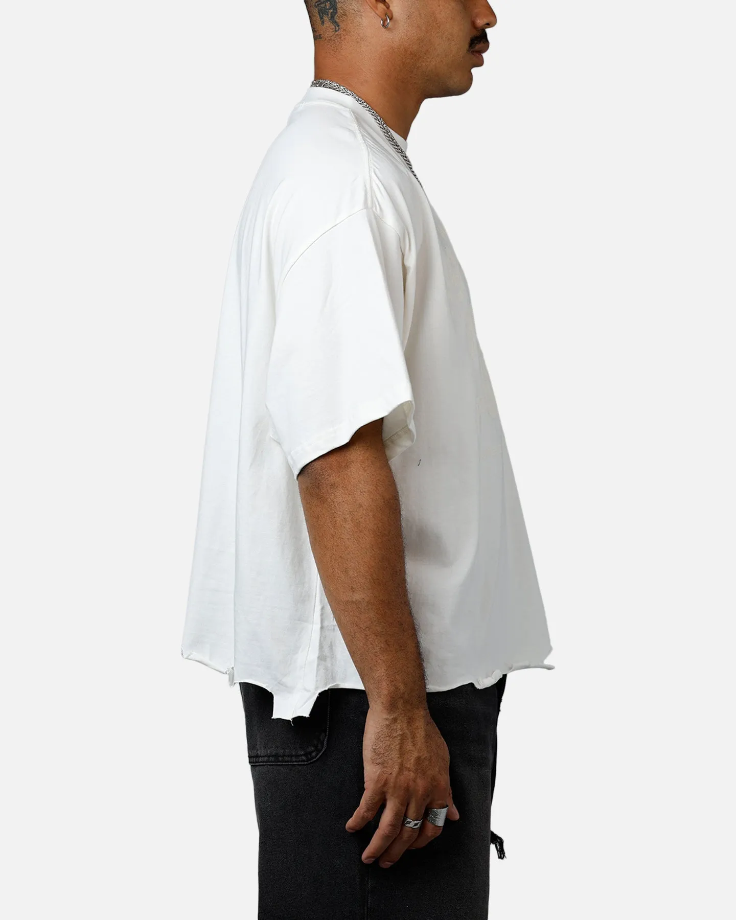 MNML Moth Eaten Cropped T-Shirt White sold by Culture Kings product image thumbnail 4