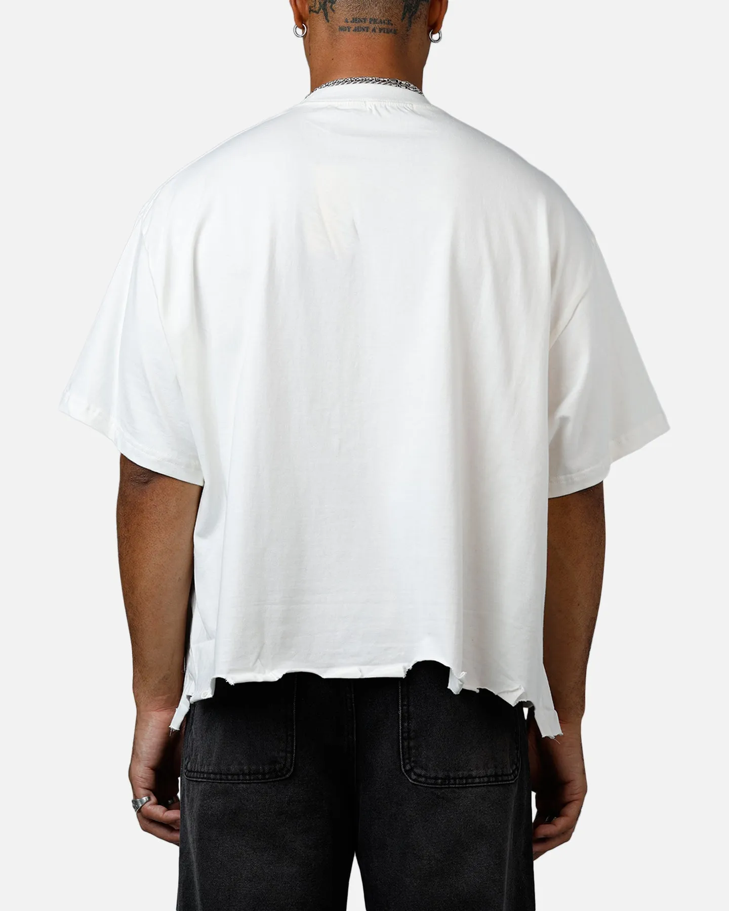 MNML Moth Eaten Cropped T-Shirt White sold by Culture Kings product image thumbnail 2
