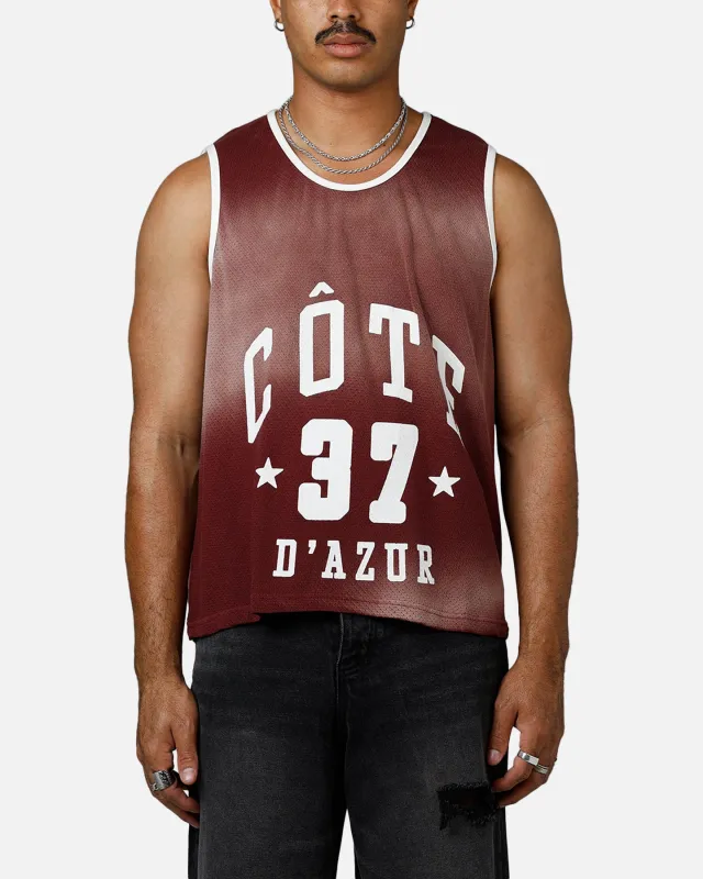 MNML Jersey Pinnie Tank Burgundy sold by Culture Kings