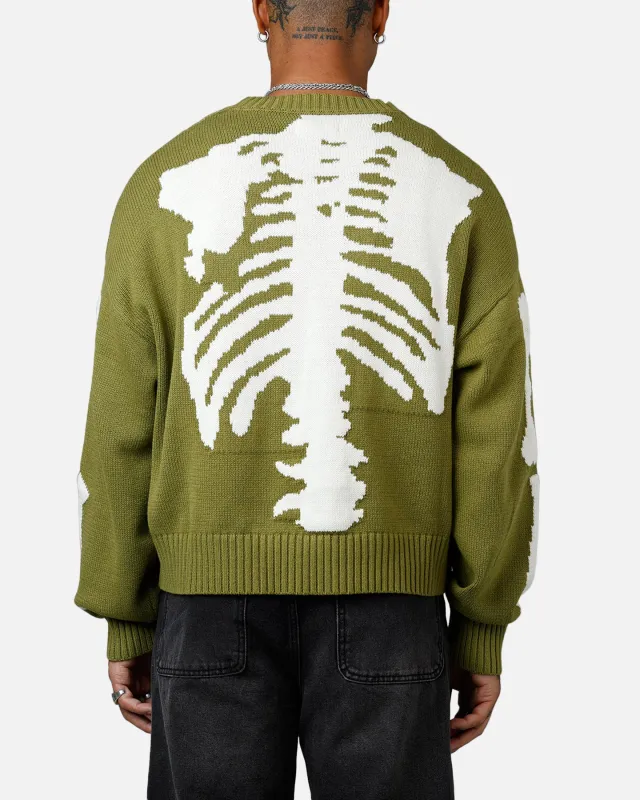 MNML Skeleton Knit Sweater Moss sold by Culture Kings