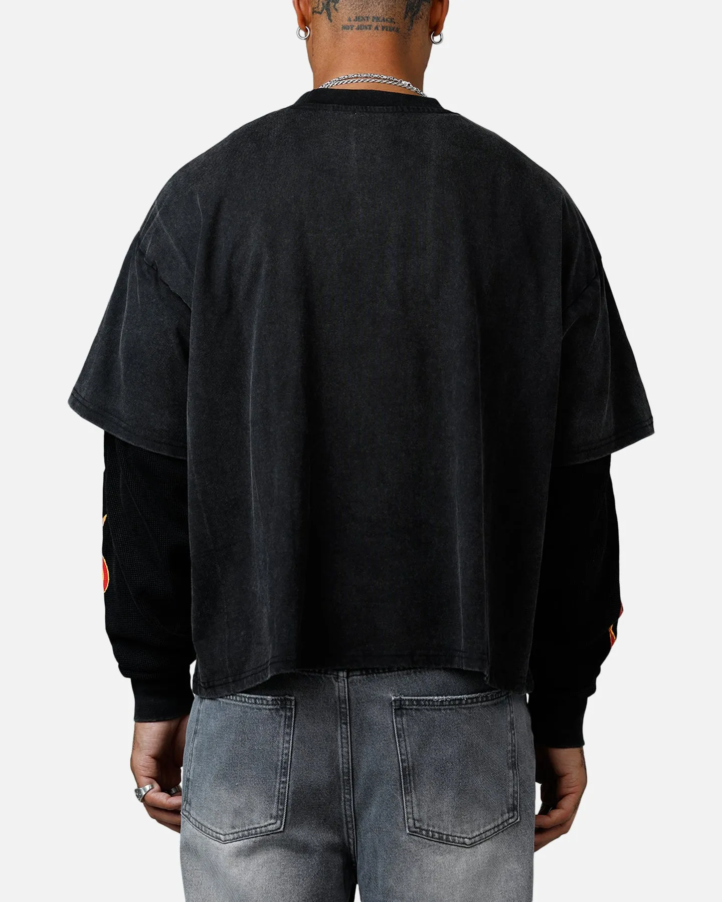 MNML Double Layer Thermal Long Sleeve T-Shirt Washed Black sold by Culture Kings product image thumbnail 2
