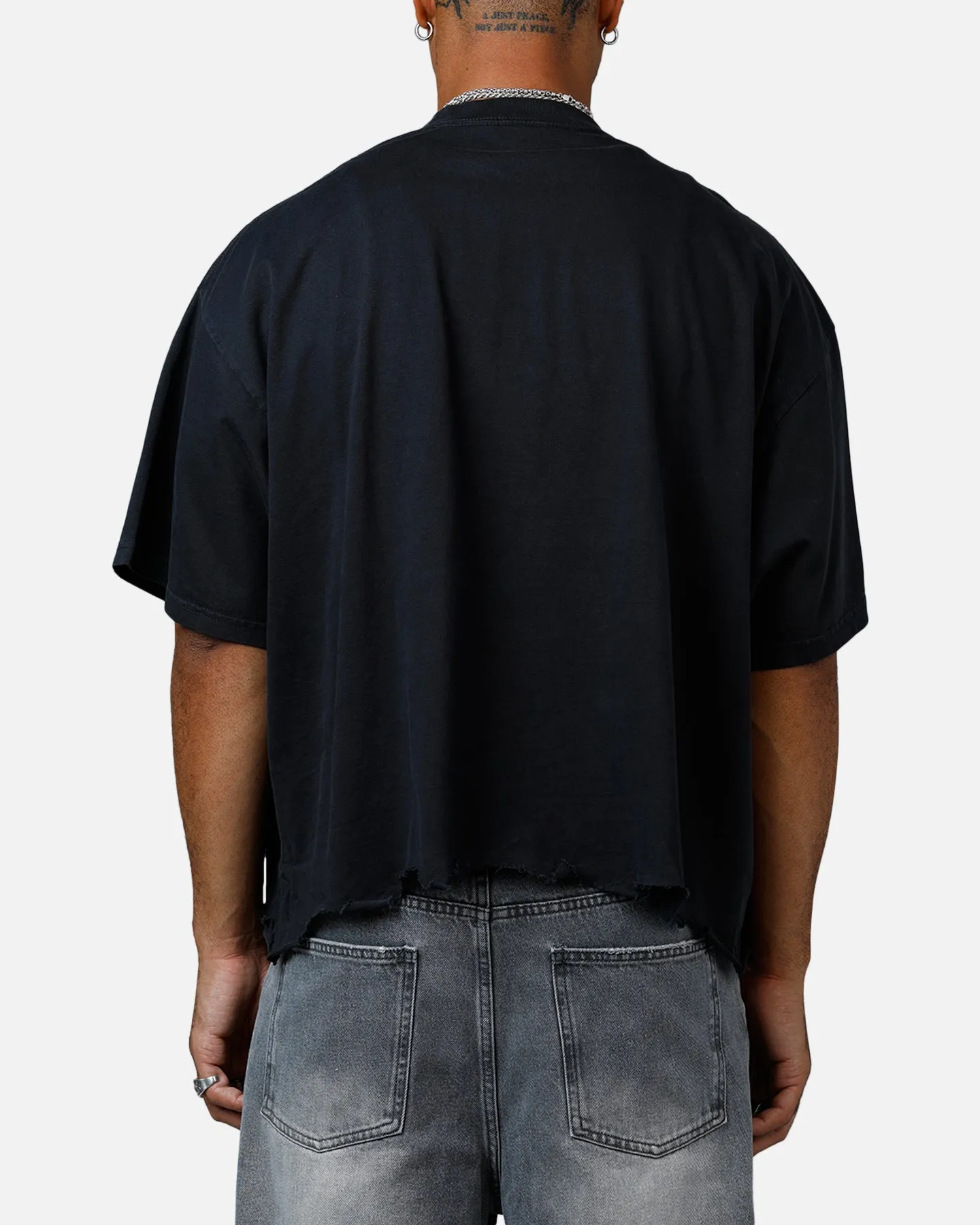 MNML Moth Eaten Cropped T-Shirt Black sold by Culture Kings product image thumbnail 2