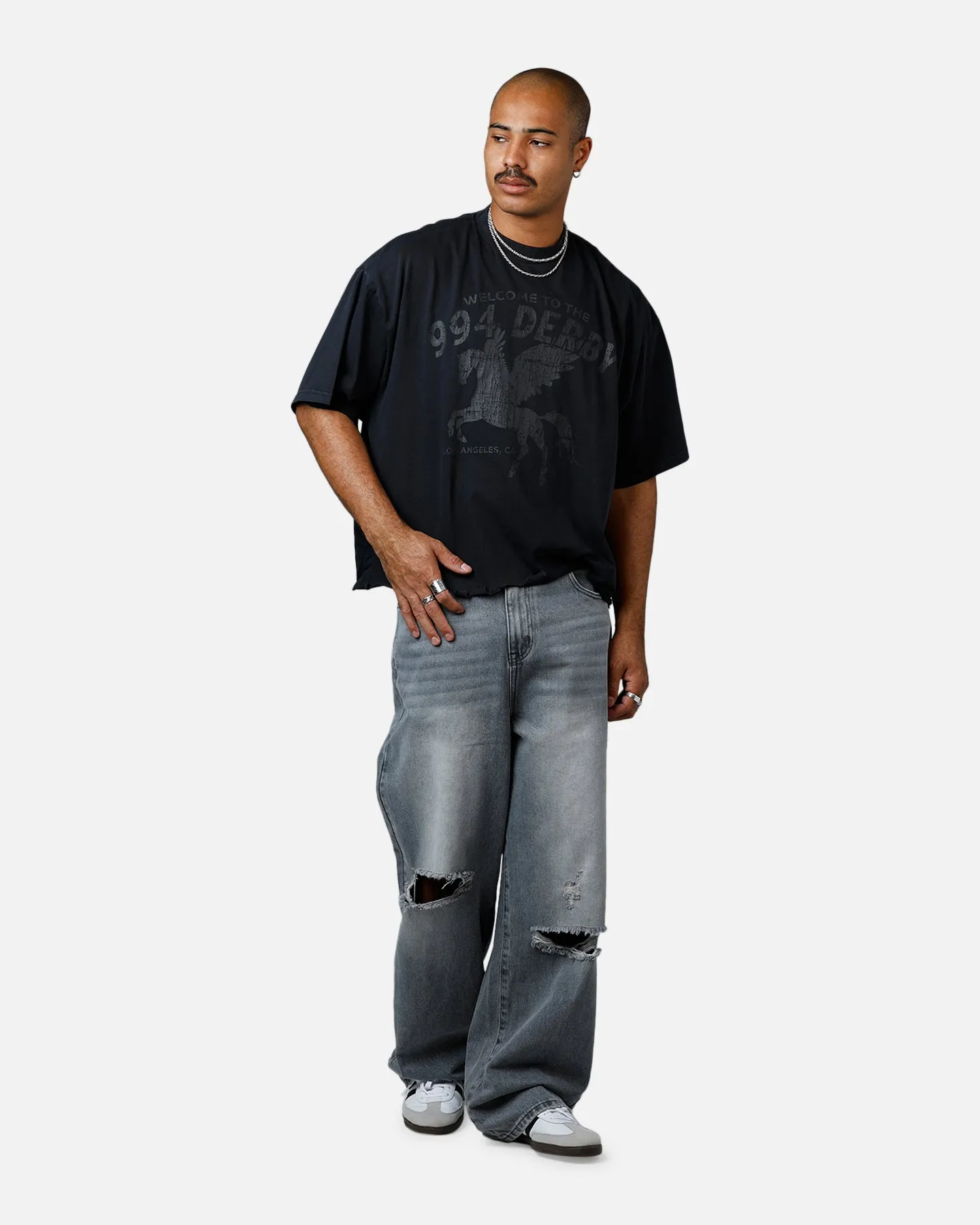 MNML Moth Eaten Cropped T-Shirt Black sold by Culture Kings product image thumbnail 3