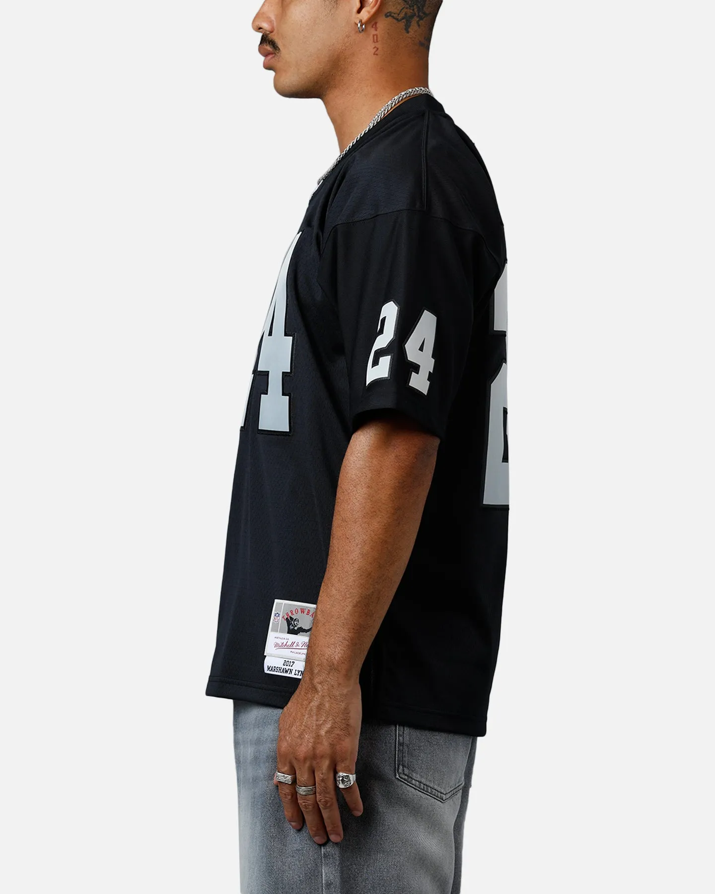 Mitchell & Ness Oakland Raiders Marshawn Lynch #24 2017 Home Jersey Black sold by Culture Kings product image thumbnail 5