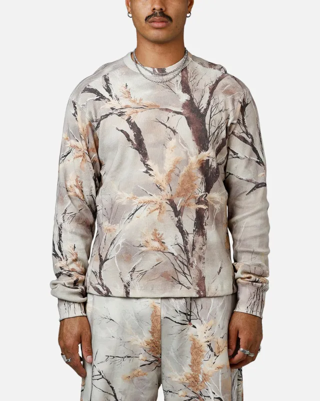MNML Washed Waffle Thermal Long Sleeve T-Shirt Snow Camo sold by Culture Kings