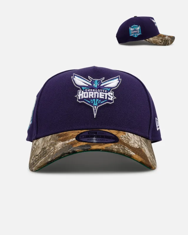New Era Charlotte Hornets 'Realtree Visor' 9FORTY A-Frame Snapback Official Team Color sold by Culture Kings