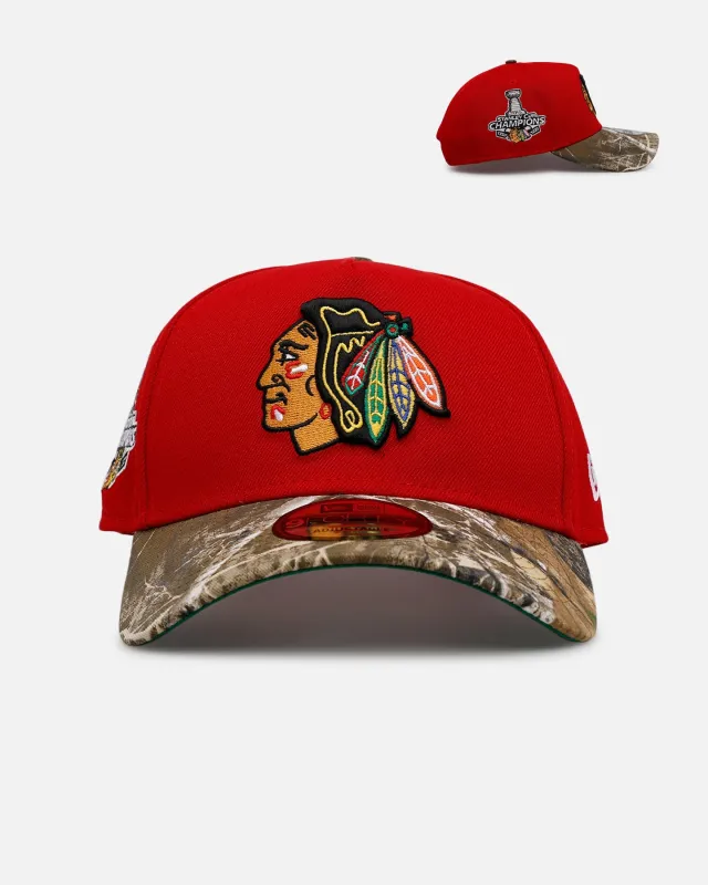 New Era Chicago Blackhawks 'Realtree Visor' 9FORTY A-Frame Snapback Official Team Color sold by Culture Kings