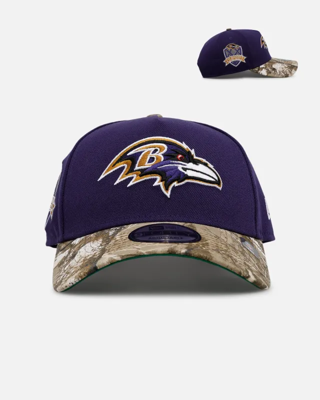 New Era Baltimore Ravens 'Realtree Visor' 9FORTY A-Frame Snapback Official Team Color sold by Culture Kings