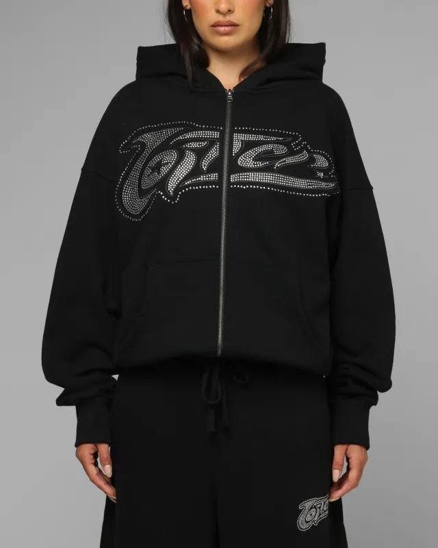 Loiter Silicone Rhinestone Zip Hoodie Black sold by Culture Kings