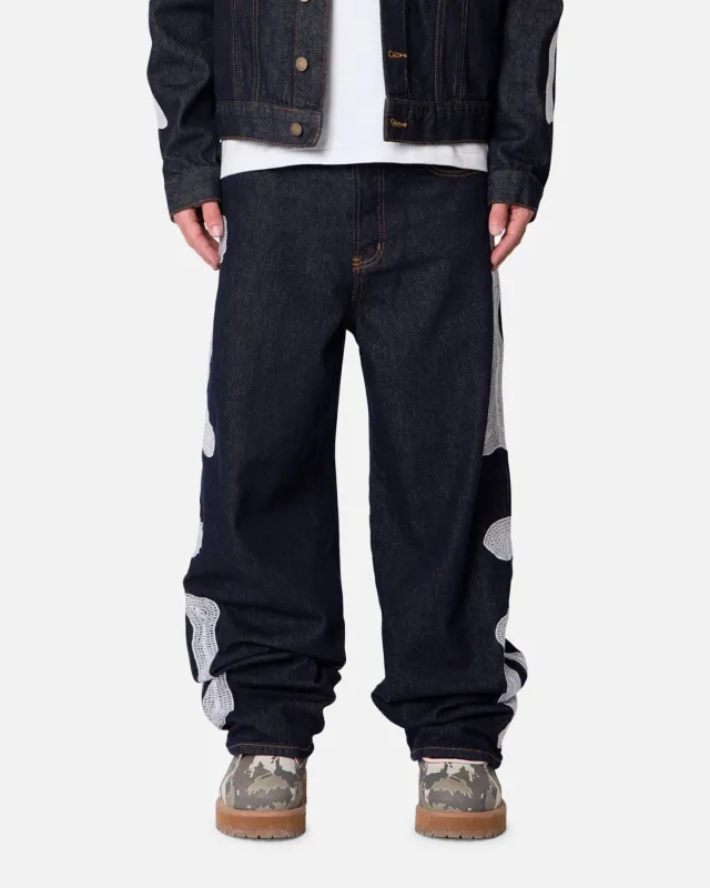 MNML Raw Skeleton Baggy Denim Jeans Rinse Indigo sold by Culture Kings
