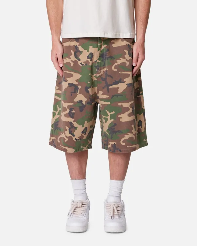 MNML Baggy Camo Twill Shorts Woodland Camo sold by Culture Kings