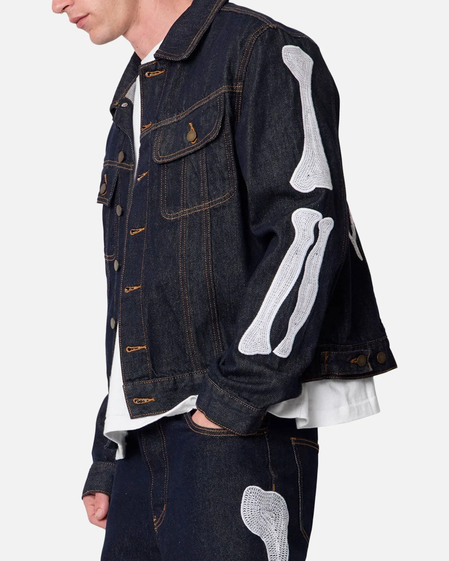 MNML Raw Skeleton Trucker Jacket Rinse Indigo sold by Culture Kings product image thumbnail 5