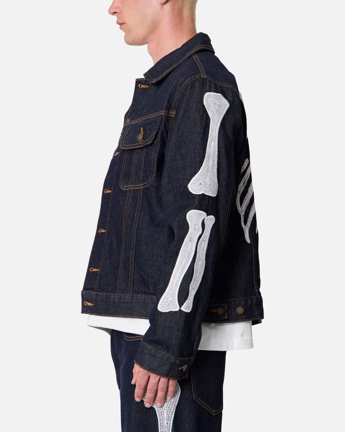 MNML Raw Skeleton Trucker Jacket Rinse Indigo sold by Culture Kings product image thumbnail 3