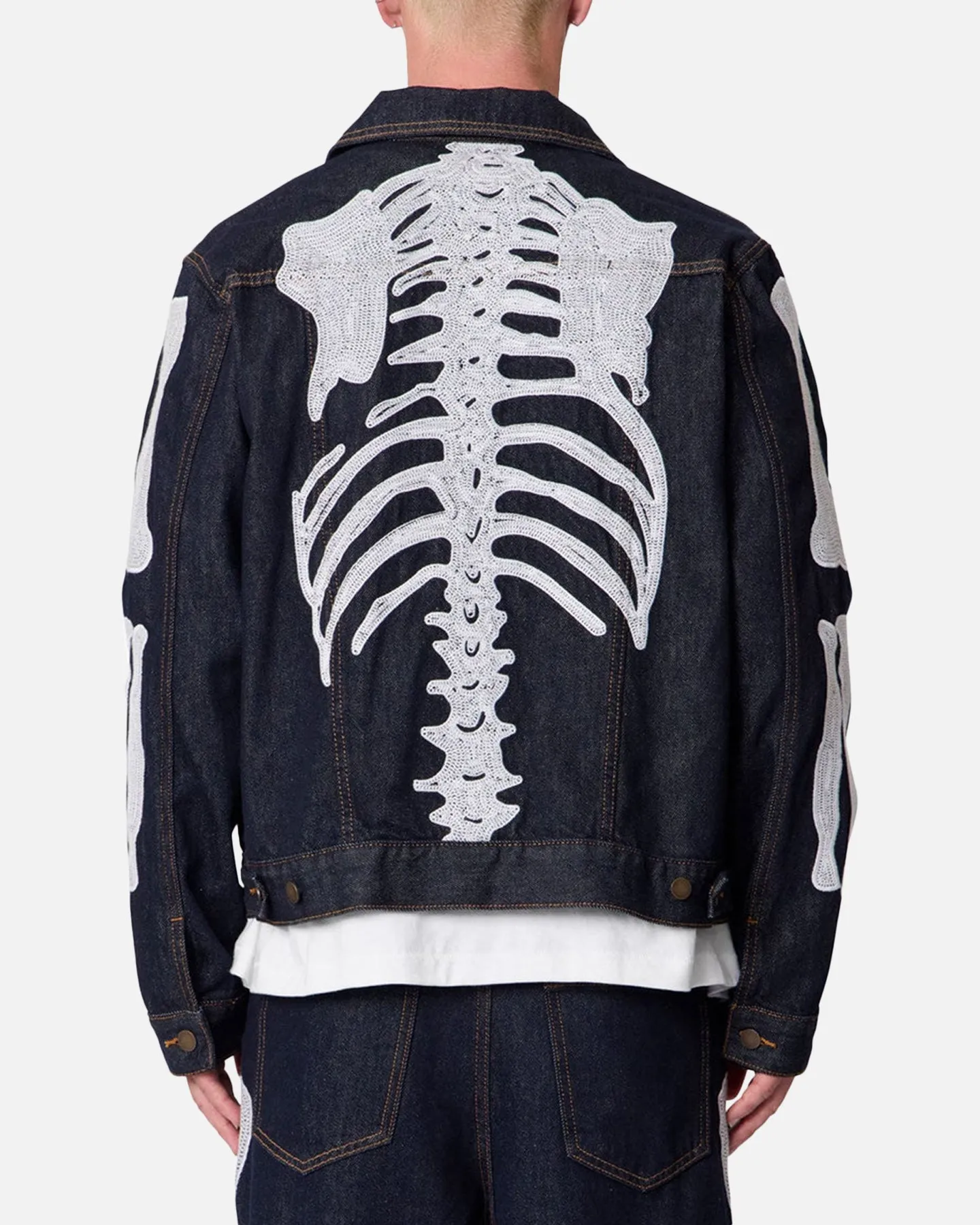 MNML Raw Skeleton Trucker Jacket Rinse Indigo sold by Culture Kings product image thumbnail 4