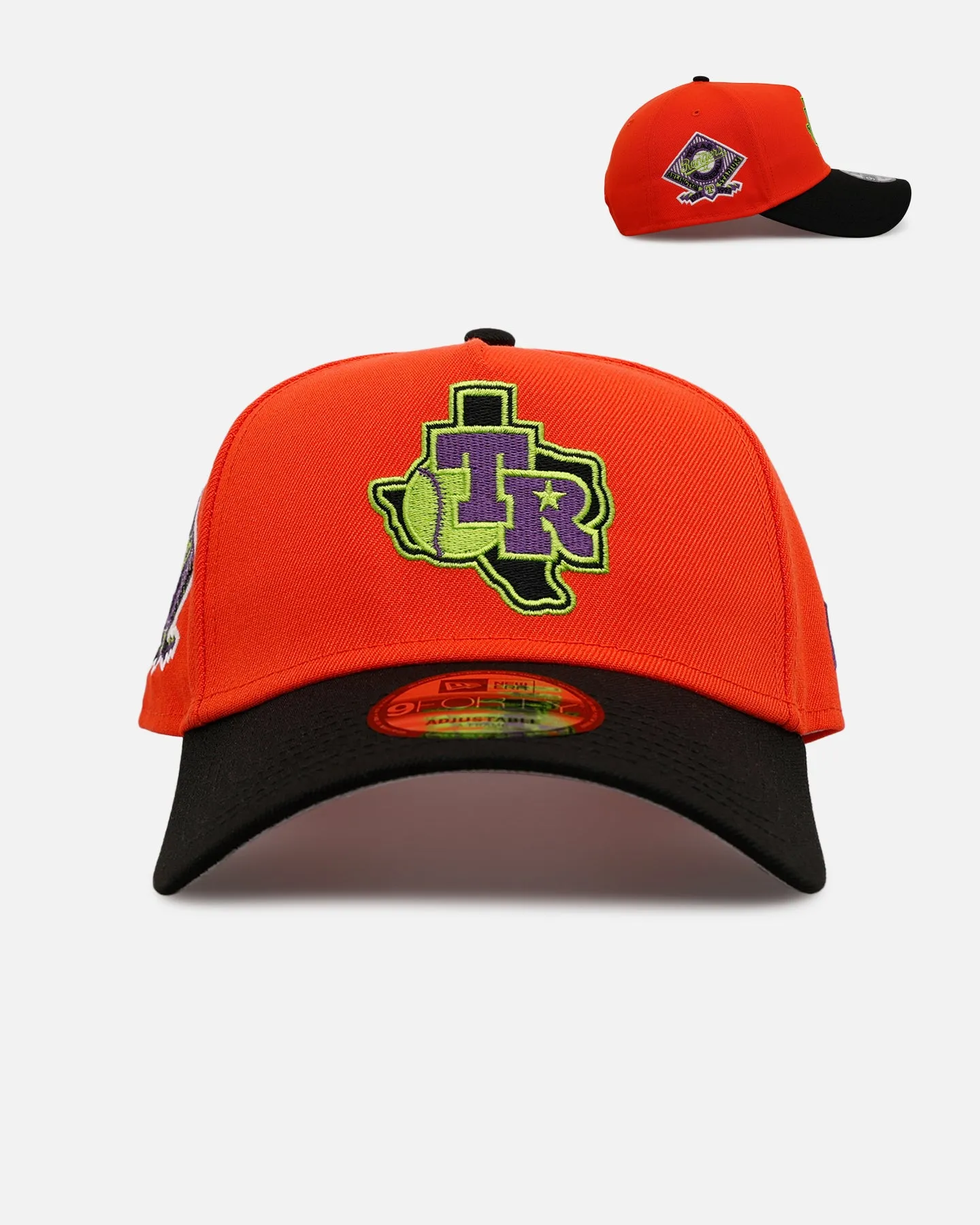 New Era Texas Rangers 'Halloween' 9FORTY A-Frame Snapback Orange/Black sold by Culture Kings