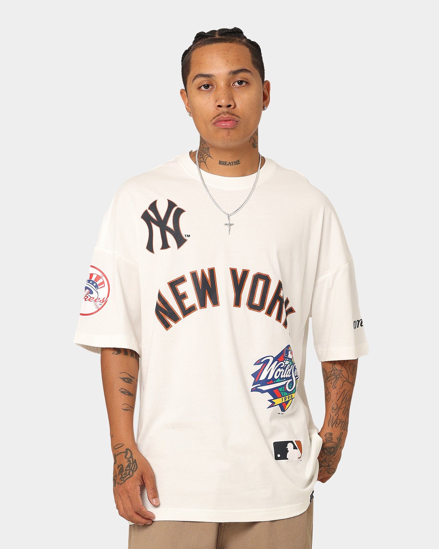 Majestic Athletic New York Yankees World Series Champs Graphic T-Shirt Vintage White sold by Culture Kings
