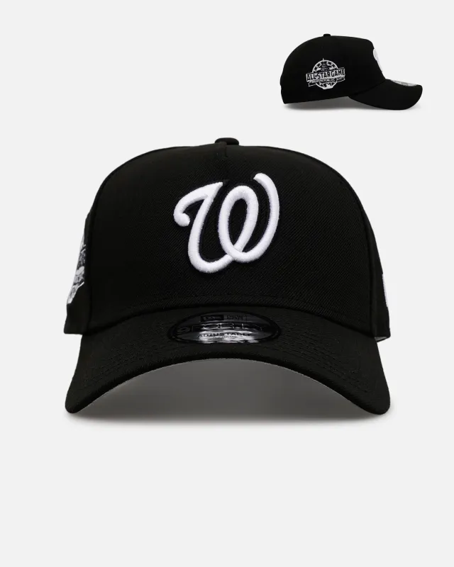 New Era Washington Nationals 'Black And White' 9FORTY A-Frame Snapback Black/White sold by Culture Kings