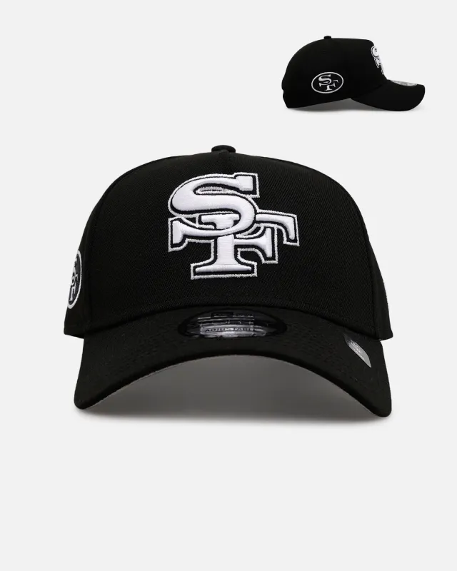 New Era San Francisco 49ers 'Black And White' 9FORTY A-Frame Snapback Black/White sold by Culture Kings