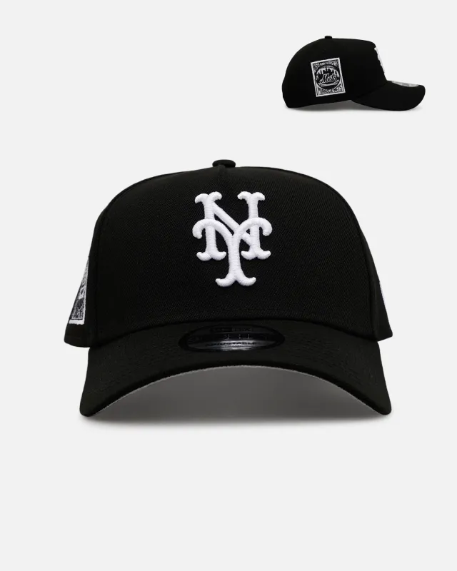 New Era New York Mets 'Black And White' 9FORTY A-Frame Snapback Black/White sold by Culture Kings