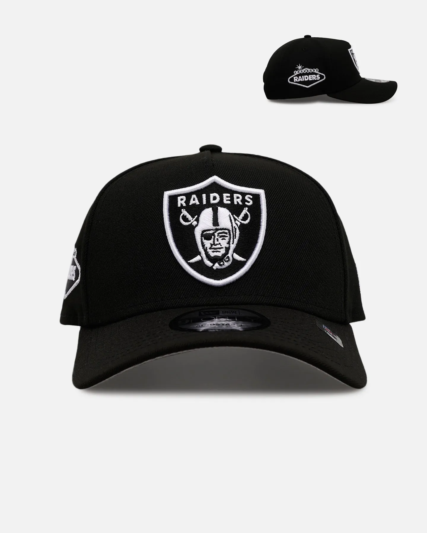 New Era Las Vegas Raiders 'Black And White' 9FORTY A-Frame Snapback Black/White sold by Culture Kings