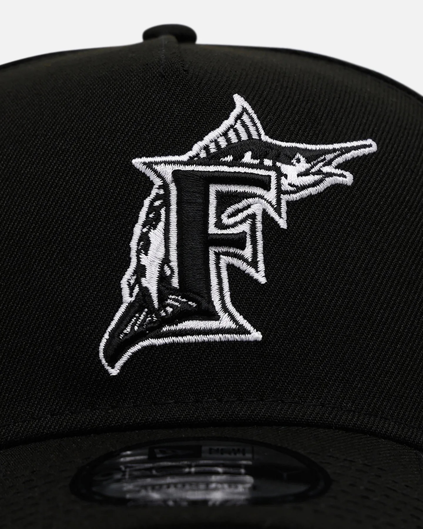 New Era Florida Marlins 'Black And White' 9FORTY A-Frame Snapback Black/White sold by Culture Kings product image thumbnail 5