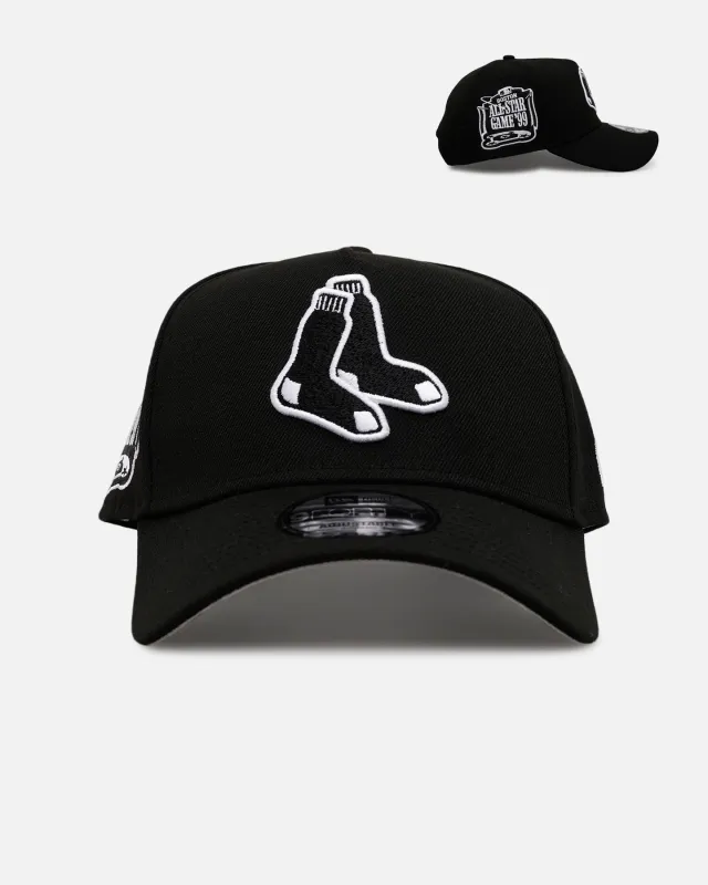 New Era Boston Red Sox 'Black And White' 9FORTY A-Frame Snapback Black/White sold by Culture Kings