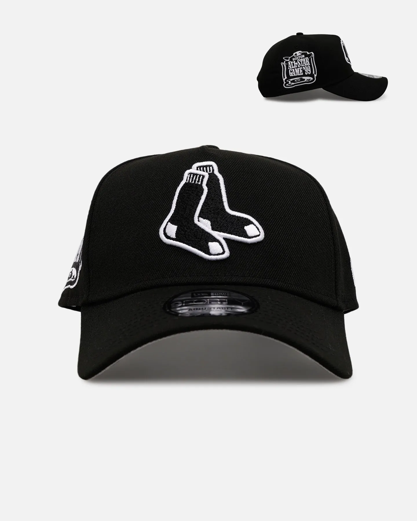 New Era Boston Red Sox 'Black And White' 9FORTY A-Frame Snapback Black/White sold by Culture Kings