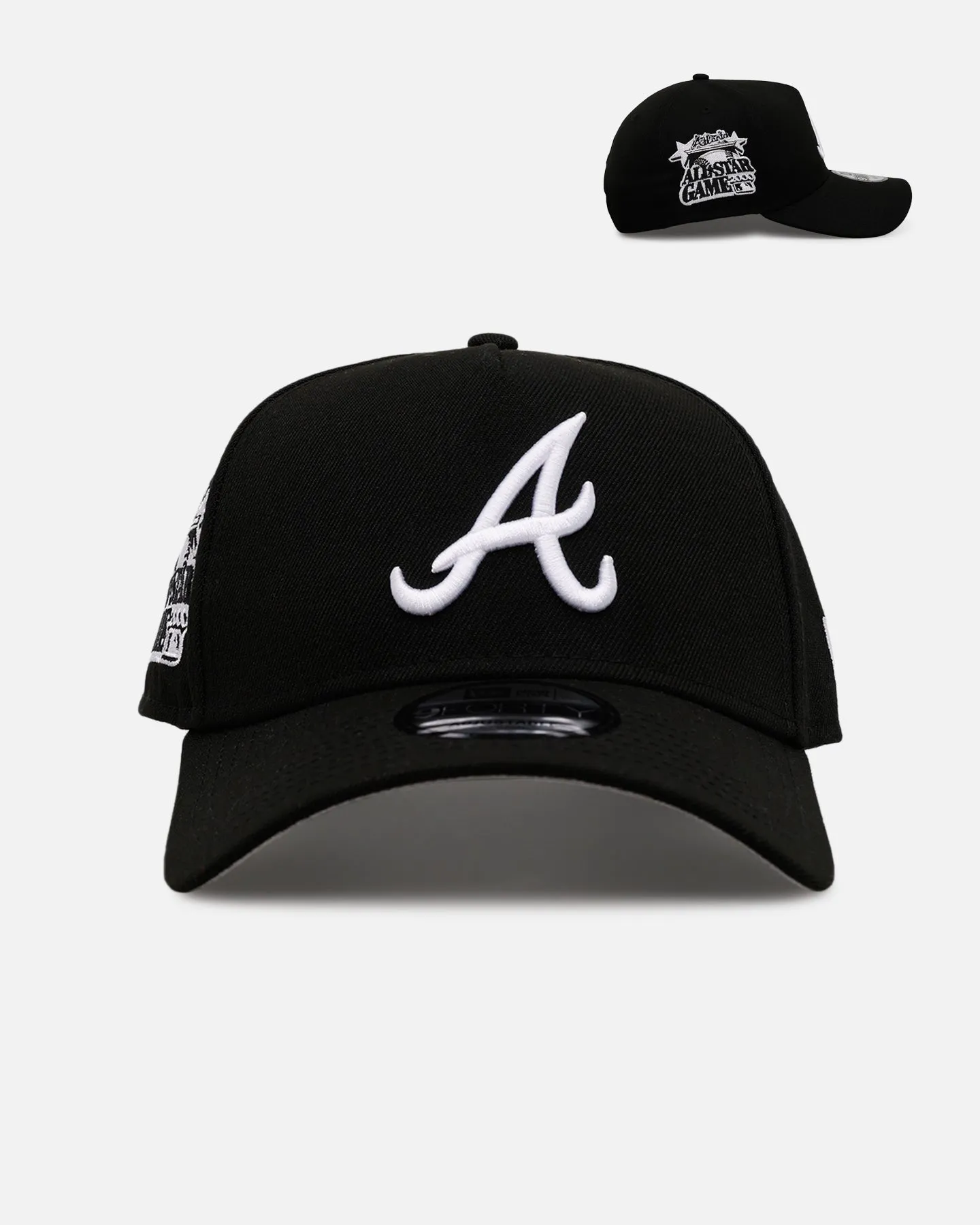 New Era Atlanta Braves 'Black And White' 9FORTY A-Frame Snapback Black/White sold by Culture Kings