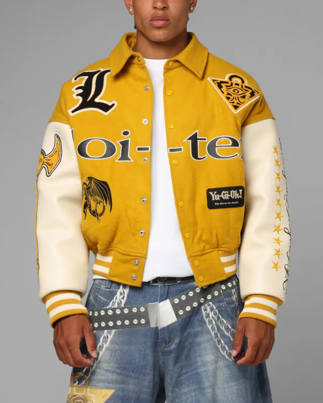 Loiter X Yu-Gi-Oh! Dragon Of Ra Varsity Jacket Off White/Yellow sold by Culture Kings