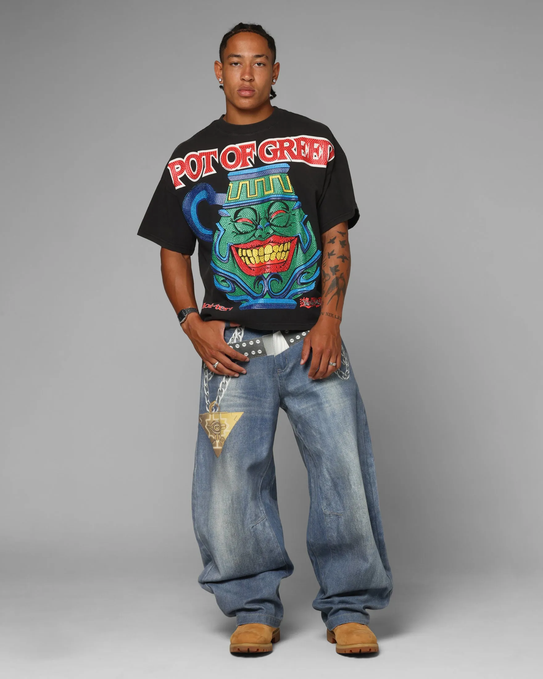 Loiter X Yu-Gi-Oh! Pot Of Greed T-Shirt Vintage Black sold by Culture Kings product image thumbnail 3