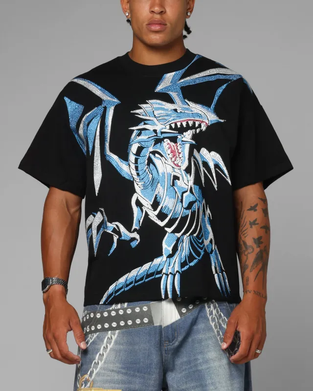 Loiter X Yu-Gi-Oh! Blue Eyes White Dragon T-Shirt Black sold by Culture Kings