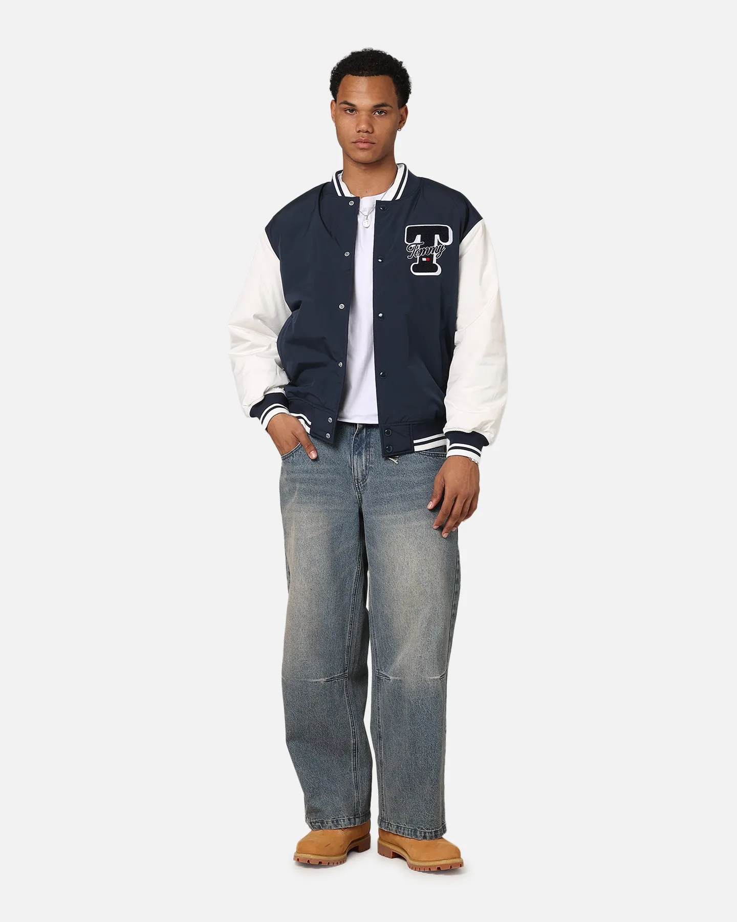 Tommy Jeans TJM Colourblock Varsity Jacket Dark Night Navy sold by Culture Kings product image thumbnail 3