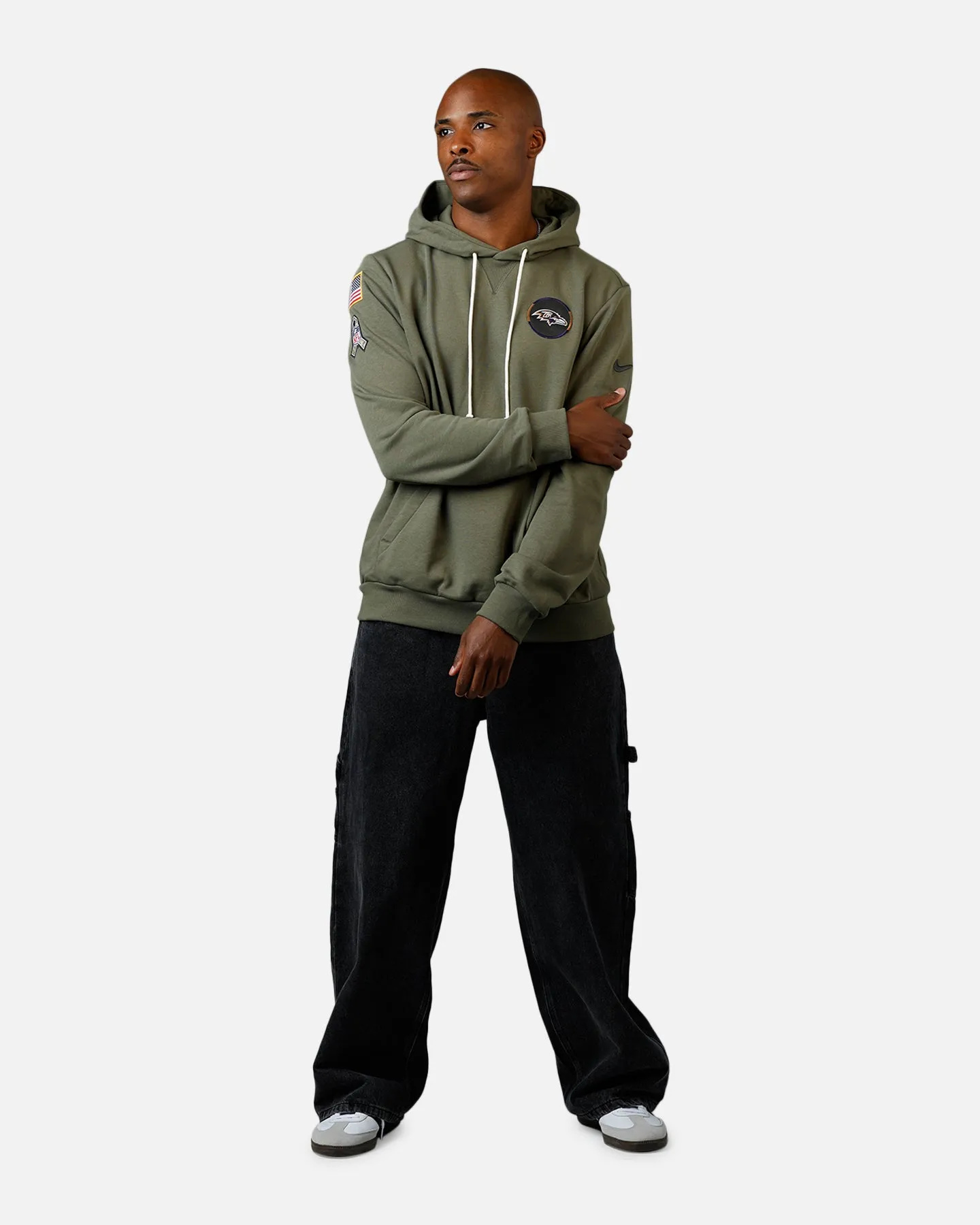 Nike Baltimore Ravens Salute To Service Hoodie Olive sold by Culture Kings product image thumbnail 3