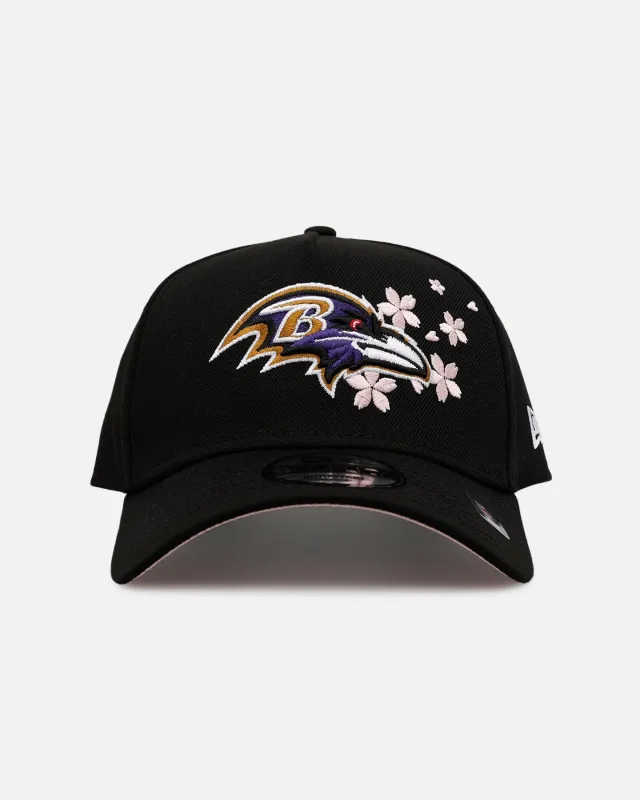 New Era Baltimore Ravens 'Cherry Blossoms' 9FORTY A-Frame Snapback Official Team Color sold by Culture Kings